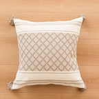 Throw Pillow Cover Tufted Geometric Cotton Tassels Hidden Zipper