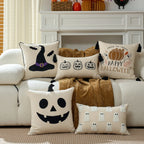 Throw Pillow Cover Tufted Ghost Bouclé Appliqué Cotton-Linen