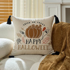 Throw Pillow Cover Tufted Ghost Bouclé Appliqué Cotton-Linen