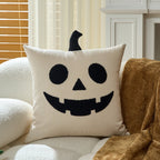 Throw Pillow Cover Tufted Ghost Bouclé Appliqué Cotton-Linen