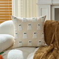 Throw Pillow Cover Tufted Ghost Bouclé Appliqué Cotton-Linen