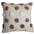 Throw Pillow Cover Tufted Pom-Pom Cotton-Linen Concealed Zipper