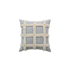 Throw Pillow Cover Tufted Shaggy Lattice Linen-Look Hidden Zipper