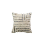 Throw Pillow Cover Tufted Shaggy Lattice Linen-Look Hidden Zipper