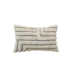 Throw Pillow Cover Tufted Shaggy Lattice Linen-Look Hidden Zipper