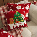 Throw Pillow Cover Velvet Holiday Print Machine Washable