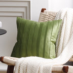 Throw Pillow Cover Velvet Vertical Pintuck Hidden Zipper