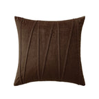 Throw Pillow Cover Velvet Vertical Pintuck Hidden Zipper