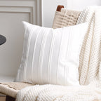 Throw Pillow Cover Velvet Vertical Pintuck Hidden Zipper