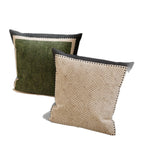 Throw Pillow Cover Woven Chevron Piped Edge Hidden Zipper