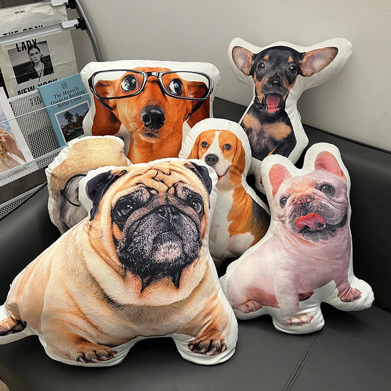 Throw Pillow Double-Sided Cartoon Print Polyester Cover & Plush Filling