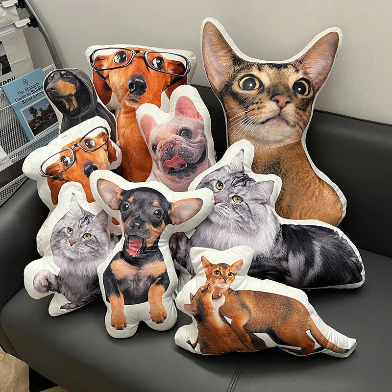 Throw Pillow Double-Sided Cartoon Print Polyester Cover & Plush Filling