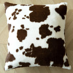 Throw Pillow Faux Cowhide & Vegan Leather 17.7 Inch