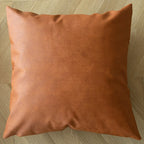 Throw Pillow Faux Cowhide & Vegan Leather 17.7 Inch