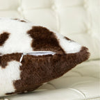 Throw Pillow Faux Cowhide & Vegan Leather 17.7 Inch