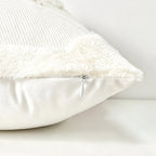 Throw Pillow Faux-Fur Embroidered Snowflake Machine Washable