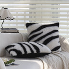 Throw Pillow Faux Fur Zebra Print Removable Cover