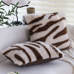 Throw Pillow Faux Fur Zebra Print Removable Cover