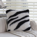 Throw Pillow Faux Fur Zebra Print Removable Cover