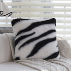 Throw Pillow Faux Fur Zebra Print Removable Cover