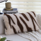 Throw Pillow Faux Fur Zebra Print Removable Cover