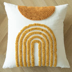 Throw Pillow Handcrafted Pom-Pom Tufted Tassel Corners