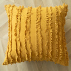 Throw Pillow Handcrafted Pom-Pom Tufted Tassel Corners
