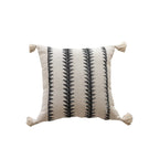 Throw Pillow Handwoven Cotton Diamond Texture & Tassel Corners