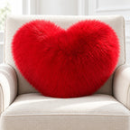 Throw Pillow Heart-Shaped Double-Sided Faux Fur Filled