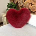 Throw Pillow Heart-Shaped Double-Sided Faux Fur Filled