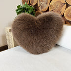 Throw Pillow Heart-Shaped Double-Sided Faux Fur Filled