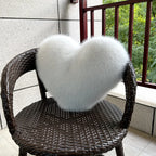 Throw Pillow Heart-Shaped Double-Sided Faux Fur Filled