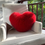 Throw Pillow Heart-Shaped Double-Sided Faux Fur Filled
