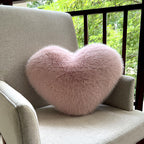 Throw Pillow Heart-Shaped Double-Sided Faux Fur Filled