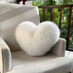 Throw Pillow Heart-Shaped Double-Sided Faux Fur Filled