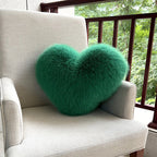 Throw Pillow Heart-Shaped Double-Sided Faux Fur Filled