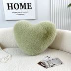 Throw Pillow Heart-Shaped Double-Sided Faux Fur Filled