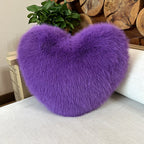 Throw Pillow Heart-Shaped Double-Sided Faux Fur Filled