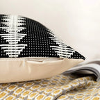 Throw Pillow Linen Blend Tufted Ethnic Stripe Removable Cover
