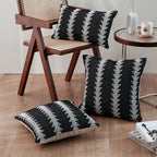 Throw Pillow Linen Blend Tufted Ethnic Stripe Removable Cover