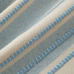 Throw Pillow Linen Look Striped Fringed 18x18 In