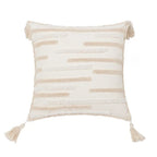 Throw Pillow Loop-Embroidered & Hand-Tied Tassels Removable Cover