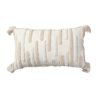 Throw Pillow Loop-Embroidered & Hand-Tied Tassels Removable Cover