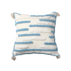 Throw Pillow Loop-Embroidered & Hand-Tied Tassels Removable Cover