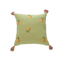 Throw Pillow Pineapple Embroidery & Tassels Linen-Blend Cover