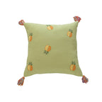 Throw Pillow Pineapple Embroidery & Tassels Linen-Blend Cover