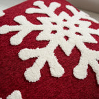 Throw Pillow Plaid Snowflake Applique Removable Cover 18 Inch