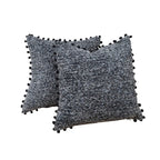 Throw Pillow Set Bouclé Pom-Pom Removable Covers