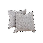 Throw Pillow Set Bouclé Pom-Pom Removable Covers