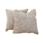 Throw Pillow Set Bouclé Pom-Pom Removable Covers